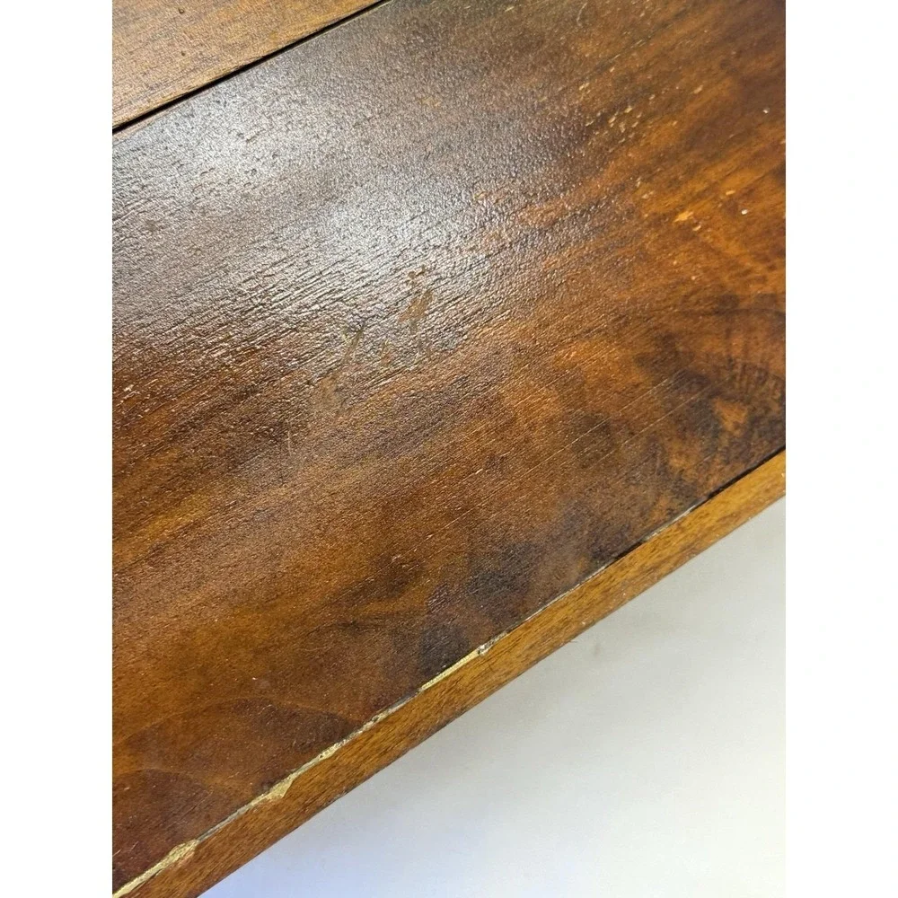 Vintage Solid Wood 6 Pipe Rack Tobacco Humidor Box Stand Mid Century Modern